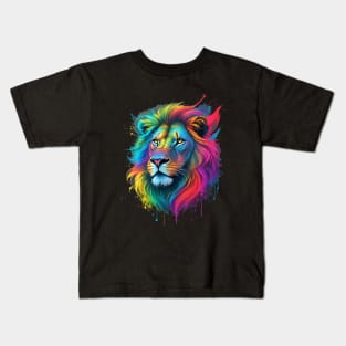 Colorful Lion Art Kids T-Shirt